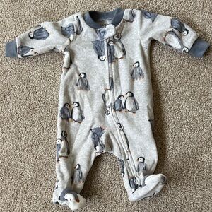 Carter's Gray Penguin Print Footie